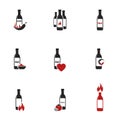 Simple vector icons. Flat illustration on a theme Spicy sauce Royalty Free Stock Photo