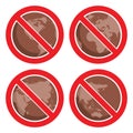 Icons to stop global earth pollution, vector