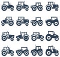 icons of a tractor, vector
