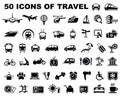 Icons of travel and trips Royalty Free Stock Photo