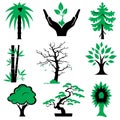 Icons trees Royalty Free Stock Photo