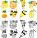 The icons of various pumpkin sweets