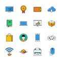 Icons vector set. Color line signs. Web