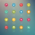 Icons weather Circle Series on Retina background