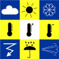 Icons with weather phenomena