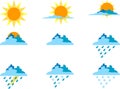 Icons for Weather Symbols Royalty Free Stock Photo