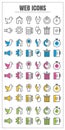 Icons web color blck blue pink Yellow green vector on white back