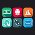 Icons for web and mobile applications with business signs Royalty Free Stock Photo