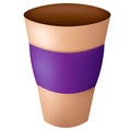 Single element paper cup Coffee. Draw illustration in 3d Royalty Free Stock Photo