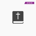 Black holy Bible icon, white chtistianity cross