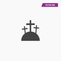 Black cemetery icon with christian crosses.