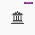 Black court, museum, bank building icon. Royalty Free Stock Photo