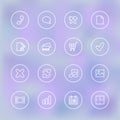 Iconset for mobile app UI, transparent clear Royalty Free Stock Photo