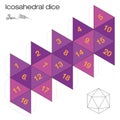 Icosahedral Dice Platonic Solid Template