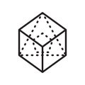 Icosahedron icon vector sign and symbol isolated on white background, Icosahedron logo concept