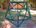 Icosahedron Wooden And Metal Structure In Nature