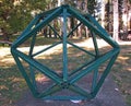 Icosahedron Wooden And Metal Structure In Nature