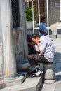 ICourtyard of a mosque in Istanbul Eminonu.