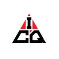 ICQ triangle letter logo design with triangle shape. ICQ triangle logo design monogram. ICQ triangle vector logo template with red Royalty Free Stock Photo