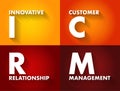 ICRM - Innovative Customer Relationship Management acronym, business concept background Royalty Free Stock Photo