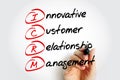 ICRM - Innovative Customer Relationship Management acronym with marker, business concept background Royalty Free Stock Photo