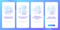 ICT in business disadvantages blue gradient onboarding mobile app screen
