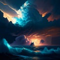 icture a powerful storm raging over the vast expanse of the ocean