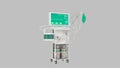 ICU covid ventilator 3d renders, medicine 3d illustration Royalty Free Stock Photo