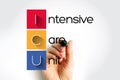 ICU Intensive Care Unit - special department of a hospital or health care facility that provides intensive care medicine, acronym