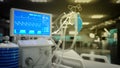 ICU lung ventilator in clinic, cg medicine 3d illustration Royalty Free Stock Photo