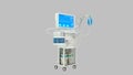 ICU lung ventilator 3d renders, healthcare 3d illustration Royalty Free Stock Photo