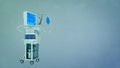 ICU lung ventilator 3d renders, medical 3d illustration Royalty Free Stock Photo