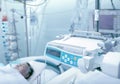 ICU ward with patient unconscious