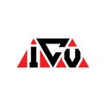 ICV triangle letter logo design with triangle shape. ICV triangle logo design monogram. ICV triangle vector logo template with red Royalty Free Stock Photo