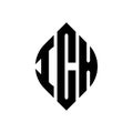 ICX circle letter logo design with circle and ellipse shape. ICX ellipse letters with typographic style. The three initials form a Royalty Free Stock Photo