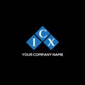 ICX letter logo design on BLACK background. ICX creative initials letter logo concept. ICX letter design Royalty Free Stock Photo