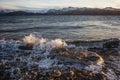 Icy Alaskan Beach at Sunset