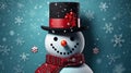 background snowman season year snowfall white winter snow celebration cold new christmas. Generative AI.