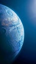 Icy Blue Planet in Outer Space. Generative ai Royalty Free Stock Photo
