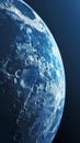 Icy Blue Planet in Outer Space. Generative ai Royalty Free Stock Photo