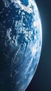 Icy Blue Planet in Outer Space. Generative ai Royalty Free Stock Photo