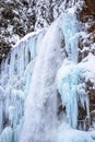 Icy Blue Waterfall Icicles and Raging Whitewater Royalty Free Stock Photo