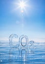 Icy chemical formula of carbon dioxide CO2 Royalty Free Stock Photo
