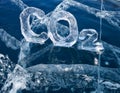 Icy chemical formula of carbon dioxide CO2 Royalty Free Stock Photo