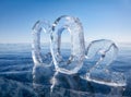 Icy chemical formula of carbon dioxide CO2 Royalty Free Stock Photo