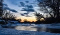 Icy Colorado Sunset