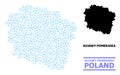 Icy Composition Map of Kujawy-Pomerania Province with Snowflakes