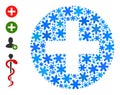 Icy Composition Medicine Icon of Snow Flakes