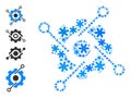 Icy Composition Smart Development Icon with Snow Flakes