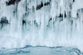 Icy frozen splash on a ice wall Royalty Free Stock Photo